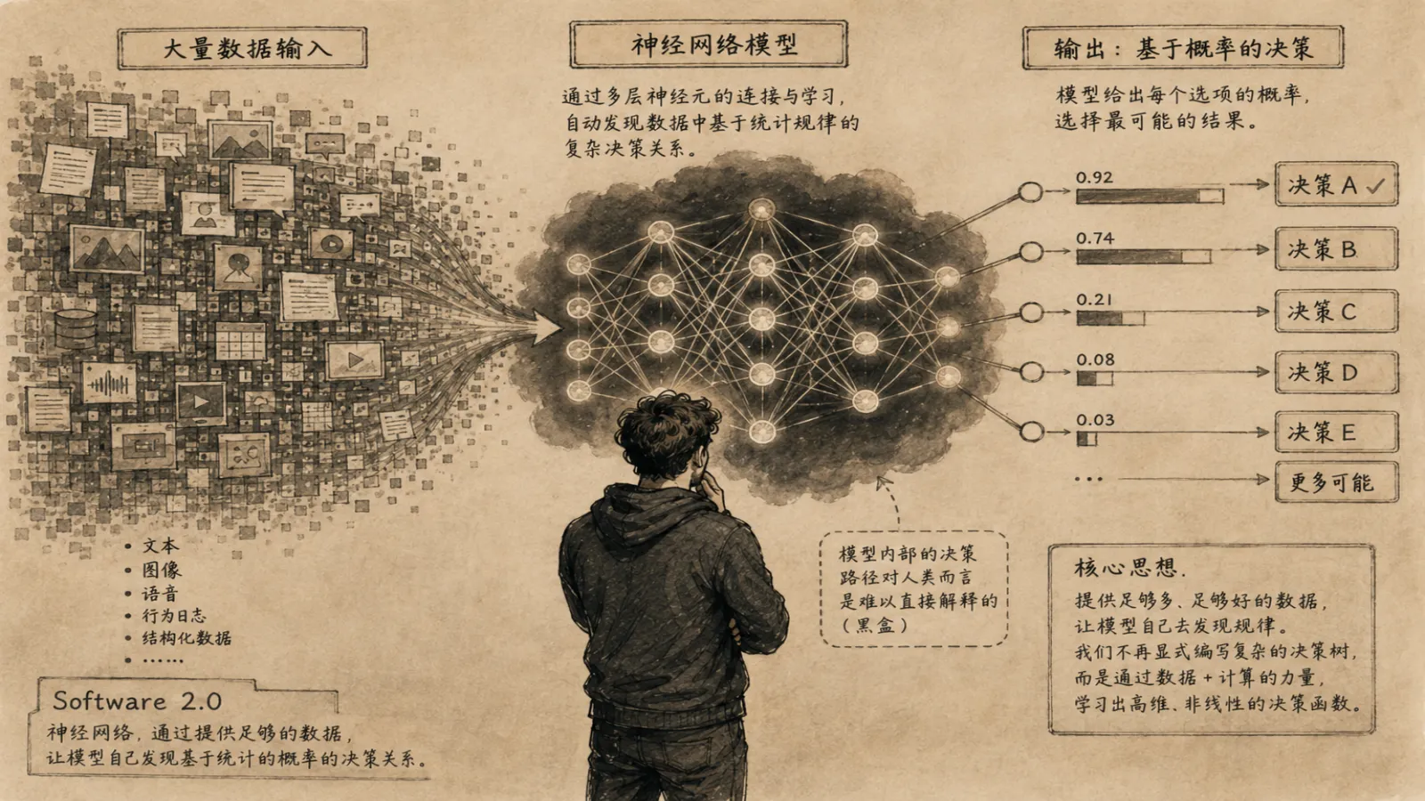 Software 2.0: models learn patterns from data