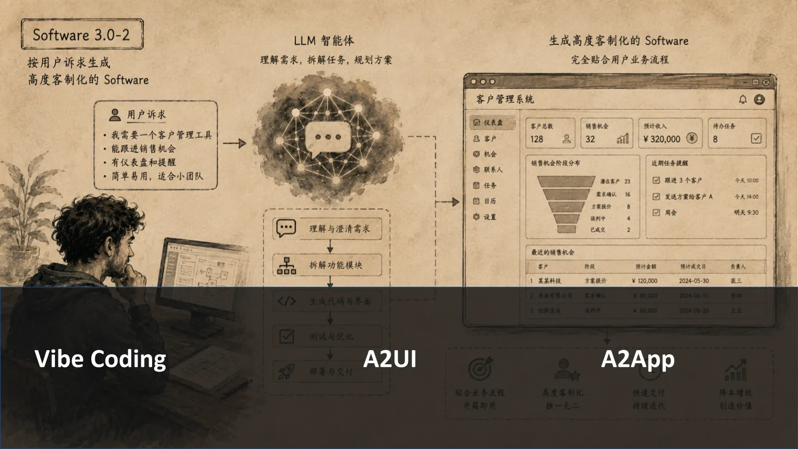 Software 3.0: agents generate highly customized software from individual needs